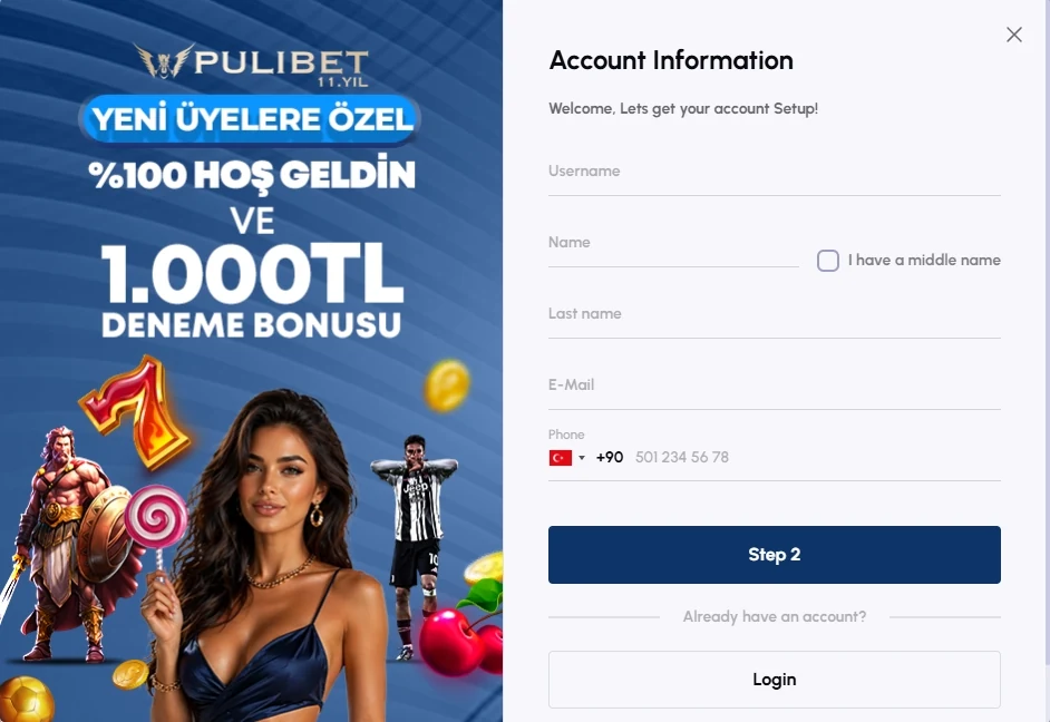Kayıt Ol formunun kişisel bilgiler, iletişim ve adres alanlarını içeren iki adımı