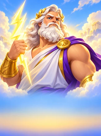 Gates of Olympus 1000 — oq soqolli va oltin chaqmoq tutgan Zevs